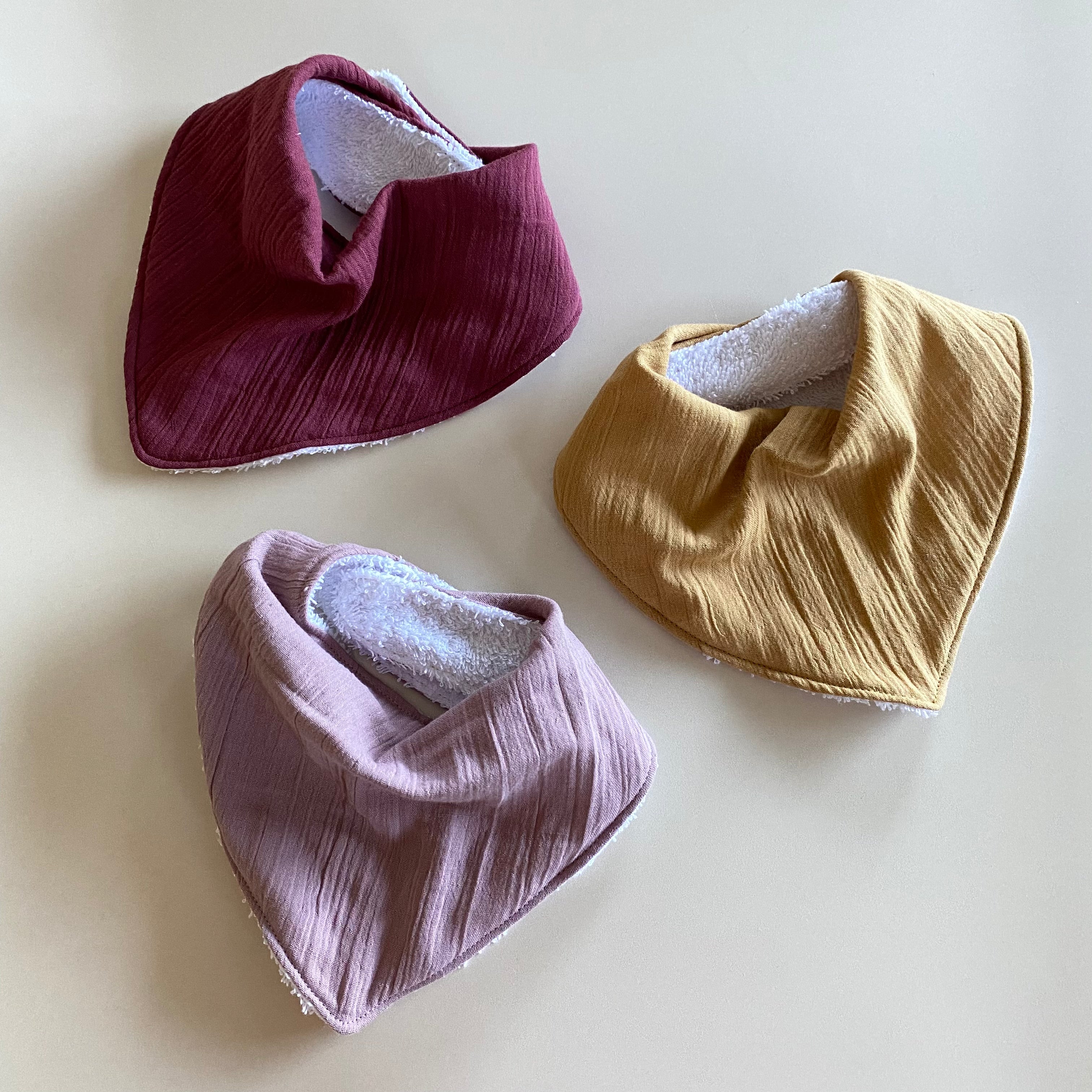 Double Cloth Bib Set - Girl Tones